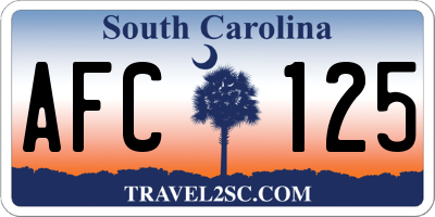 SC license plate AFC125