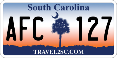 SC license plate AFC127