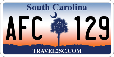 SC license plate AFC129