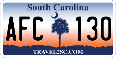 SC license plate AFC130