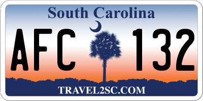 SC license plate AFC132