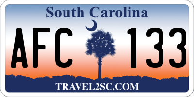 SC license plate AFC133