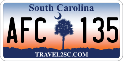 SC license plate AFC135