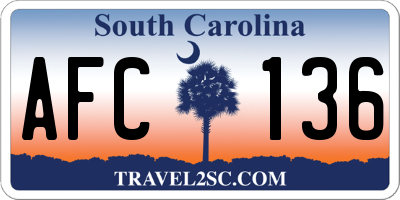 SC license plate AFC136