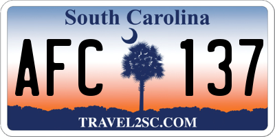 SC license plate AFC137