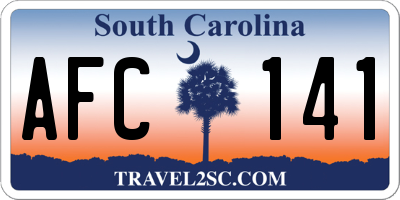 SC license plate AFC141