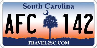 SC license plate AFC142