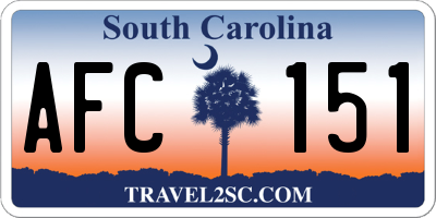 SC license plate AFC151
