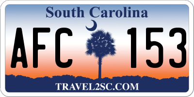 SC license plate AFC153