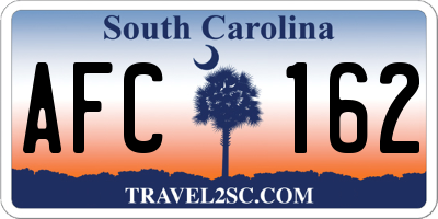 SC license plate AFC162