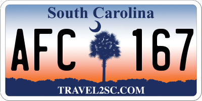 SC license plate AFC167