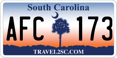 SC license plate AFC173