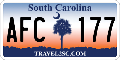 SC license plate AFC177