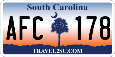 SC license plate AFC178