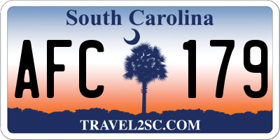 SC license plate AFC179