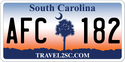 SC license plate AFC182
