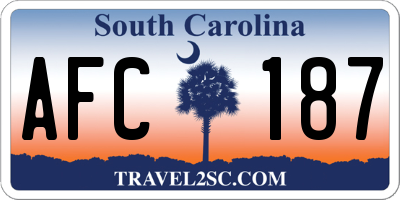 SC license plate AFC187