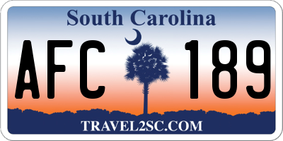 SC license plate AFC189