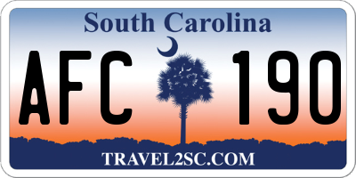 SC license plate AFC190