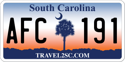 SC license plate AFC191
