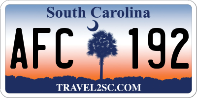 SC license plate AFC192