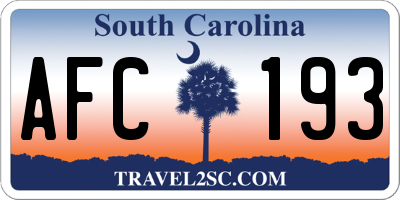 SC license plate AFC193