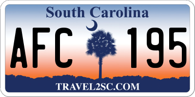 SC license plate AFC195