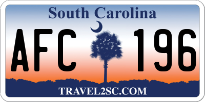 SC license plate AFC196