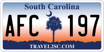 SC license plate AFC197