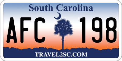 SC license plate AFC198