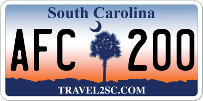 SC license plate AFC200