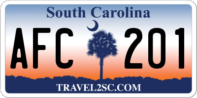 SC license plate AFC201