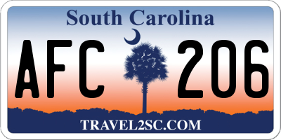 SC license plate AFC206