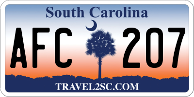 SC license plate AFC207
