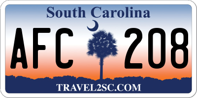 SC license plate AFC208