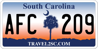 SC license plate AFC209
