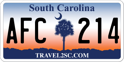 SC license plate AFC214