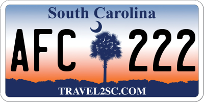 SC license plate AFC222