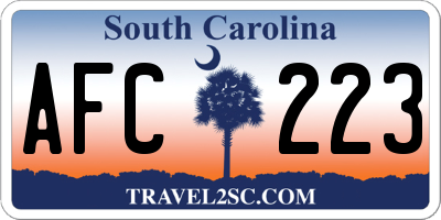 SC license plate AFC223