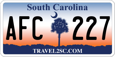 SC license plate AFC227
