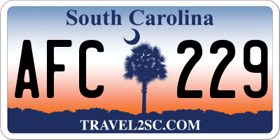 SC license plate AFC229
