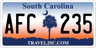SC license plate AFC235