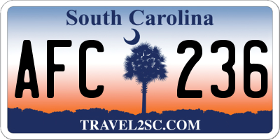 SC license plate AFC236
