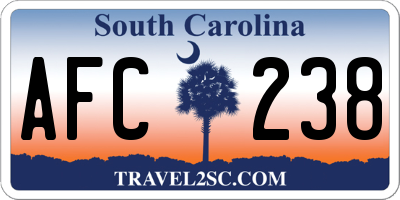 SC license plate AFC238