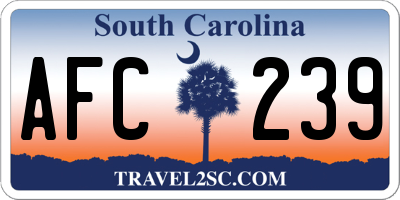 SC license plate AFC239