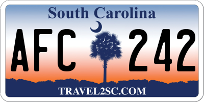 SC license plate AFC242