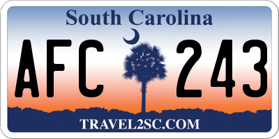 SC license plate AFC243