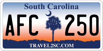 SC license plate AFC250
