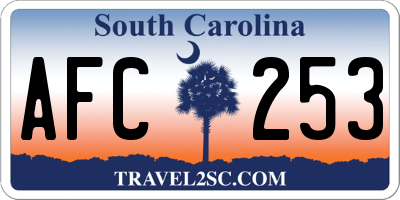 SC license plate AFC253
