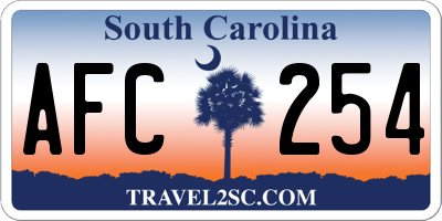 SC license plate AFC254